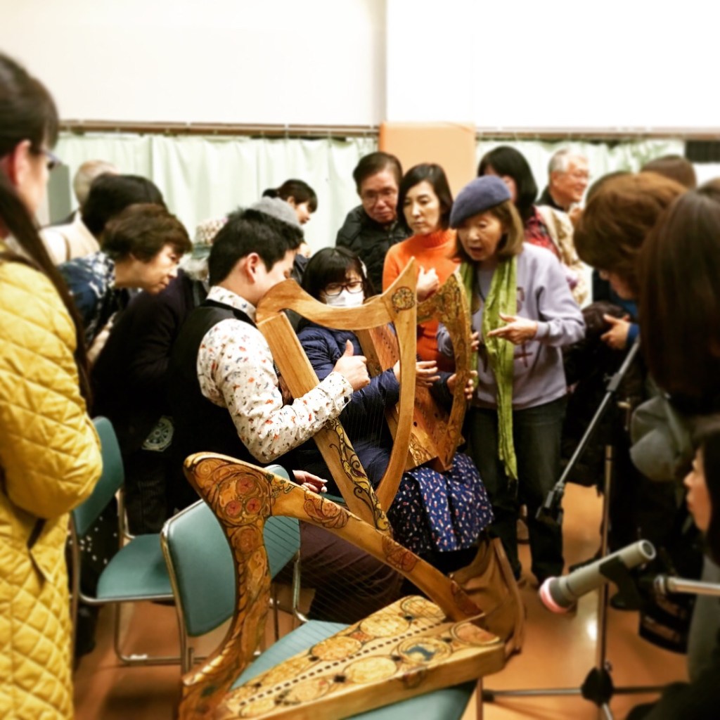2月の金属弦ハープ京都教室